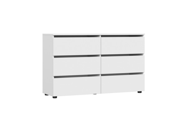 Комод 6 ящиков Токио NN-МЕБЕЛЬ (Белый текстурный) 