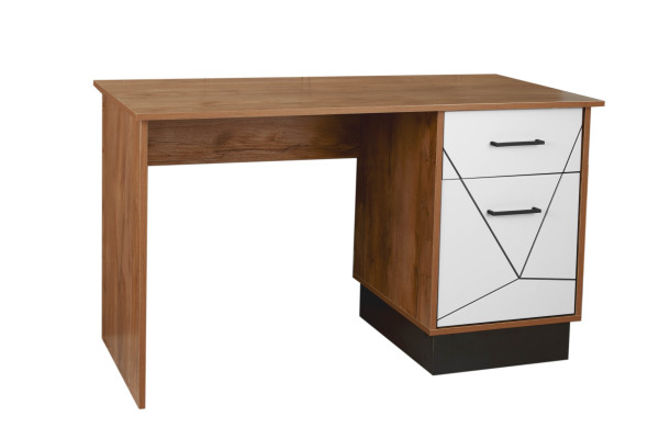 Стол письменный 54.18 Гамма (таксония / черный / ПВХ белый) Фабрика Олмеко