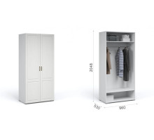 Шкаф Лацио 2дв (Белый/белое дерево)  фабрика Империал 