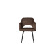 Стул "БЕРТА" (ВЕЛЮР ТЕНЕРИФЕ ШОКОЛАД/ЦВЕТ (МЕТАЛЛ) ЧЕРНЫЙ) Олмеко