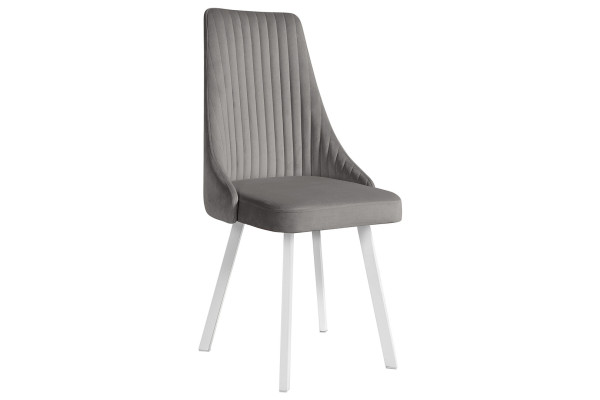 СТУЛ ОЛМЕКО ЛИОН (ВЕЛЮР ТЕНЕРИФЕ СТОУН/БЕЛЫЙ)