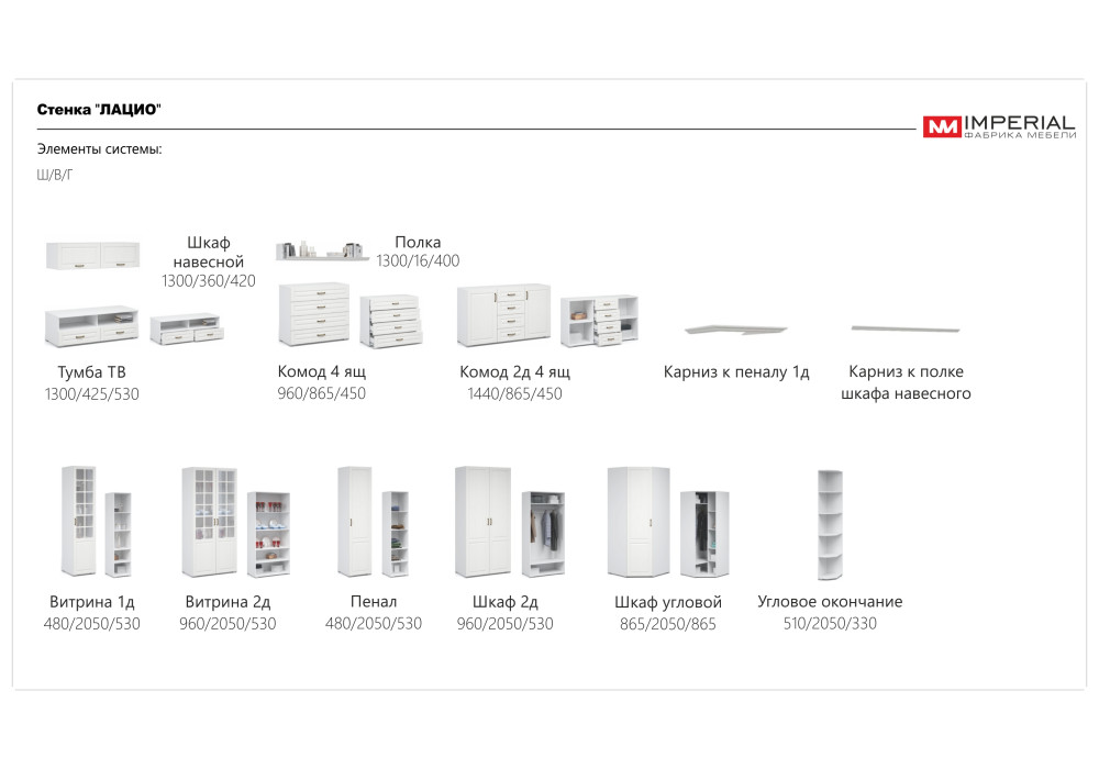 Угловой шкаф Лацио (Белый/белое дерево)  фабрика Империал 
