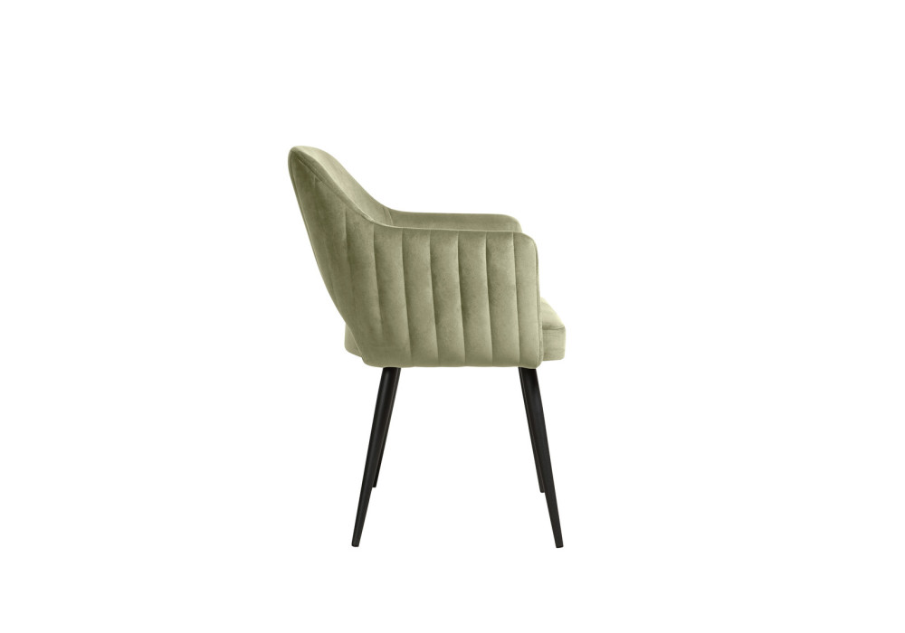 Стул "БЕРТА" (ВЕЛЮР ТЕНЕРИФЕ НЕФРИТ/ЦВЕТ (МЕТАЛЛ) ЧЕРНЫЙ) Олмеко