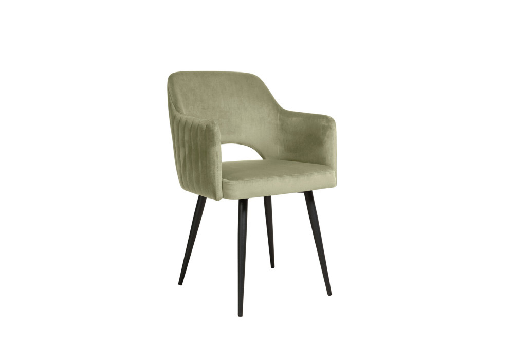 Стул "БЕРТА" (ВЕЛЮР ТЕНЕРИФЕ НЕФРИТ/ЦВЕТ (МЕТАЛЛ) ЧЕРНЫЙ) Олмеко