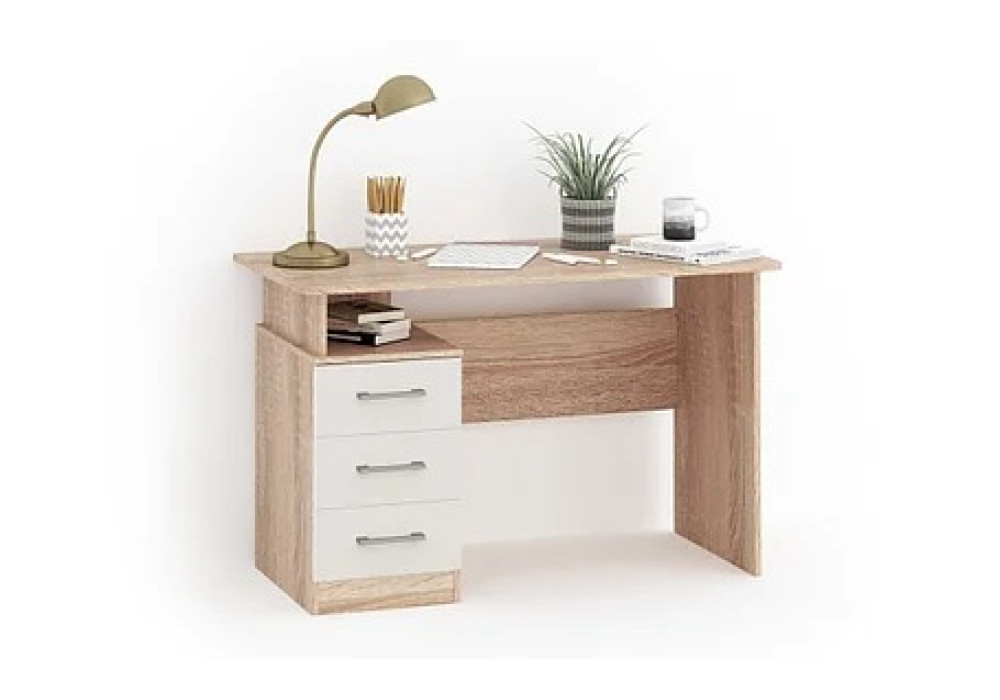 Стол Гарвард 120 3ящ (Дуб сонома/белый)  фабрика Империал 
