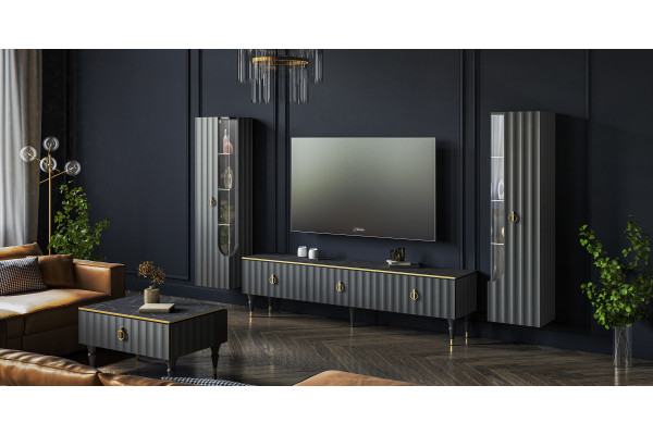 Гостиная МС ЛОРЕНСО (Графит) Мебель-Неман