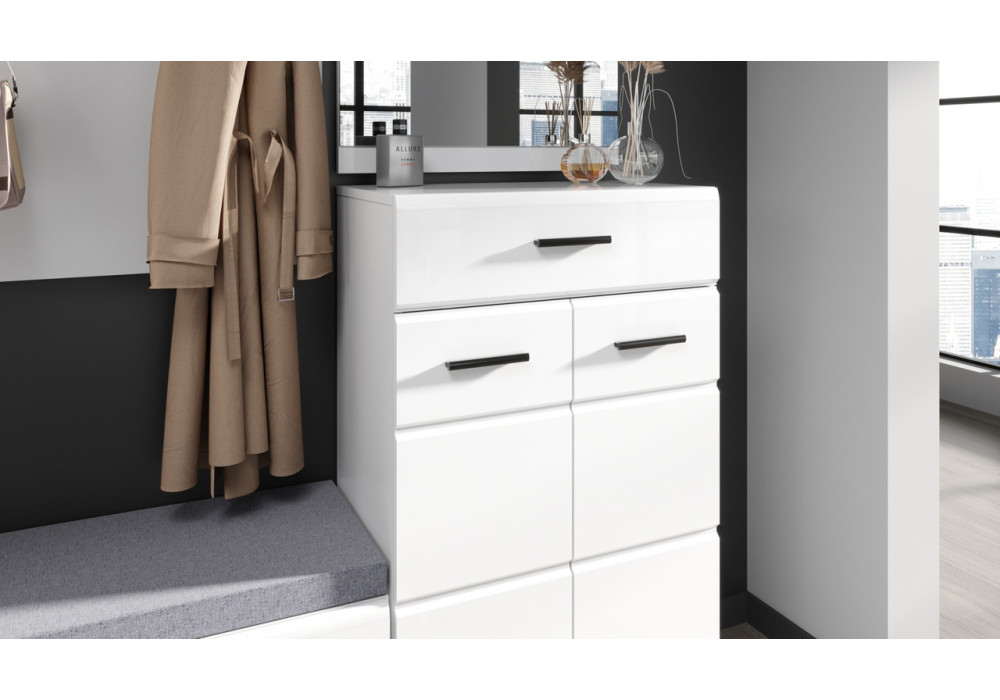 Угловой шкаф в прихожую Йорк  (белый/белый глянец)  фабрика Империал 