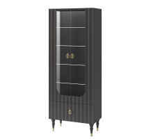 Шкаф комбинированный МН-043-25 МС ЛОРЕНСО (Графит) Мебель-Неман