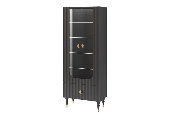 Шкаф комбинированный МН-043-25 МС ЛОРЕНСО (Графит) Мебель-Неман