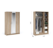 Шкаф 3-х дверный Антария  (Дуб сонома/белый)  фабрика Империал 