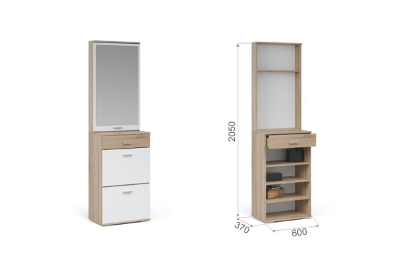 Зеркало Виола  (Сонома/белый)  фабрика Империал 