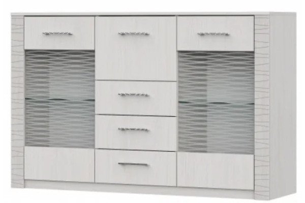 Комод-витрина Гамма 20 (Серия №4) Ясень анкор светлый / Сандал светлый