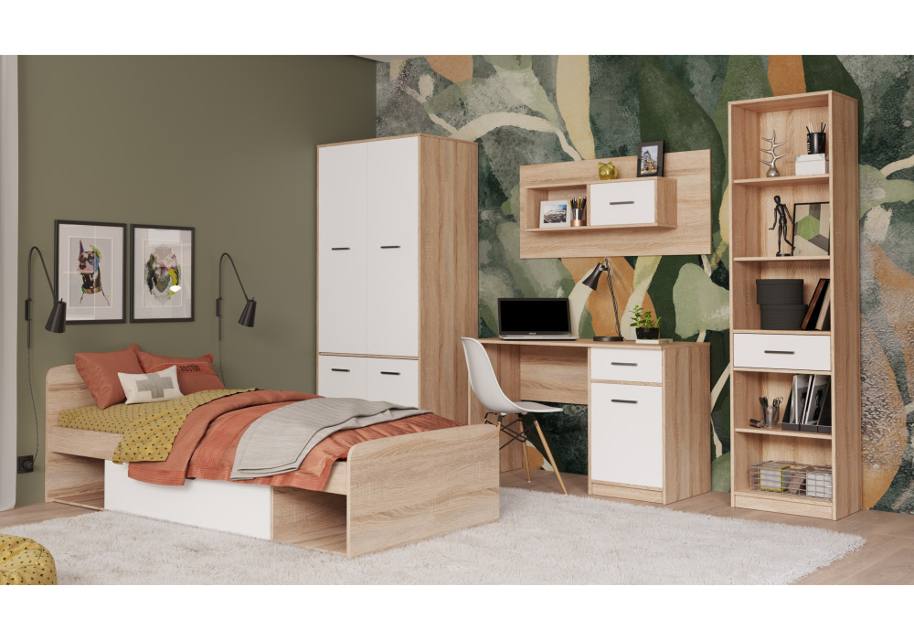 Модульная детская "Стелс" Вариант 3 (Дуб сонома/белый) фабрика Империал 