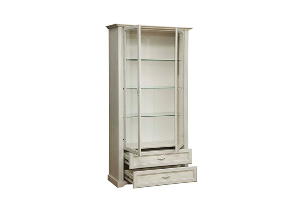 Шкаф с витриной  32.05  Сохо (Бетон пайн белый) Фабрика Олмеко