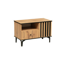 ТВ-тумба 51.07  Либерти H-150 (дуб вотан/черный/профиль дуб вотан) Фабрика Олмеко