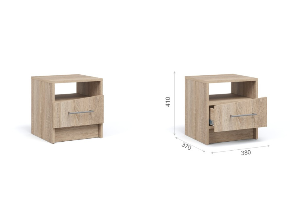 Прикроватные тумбы (2 шт) Антария  (Дуб сонома)  фабрика Империал 