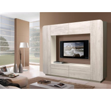 Стенка Лаванда 2 (белый / бетон пайн белый)  фабрика Олмеко 