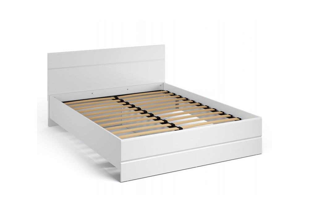 Кровать "Йорк" 1400 с основанием (Белый/белый глянец) фабрика Империал 