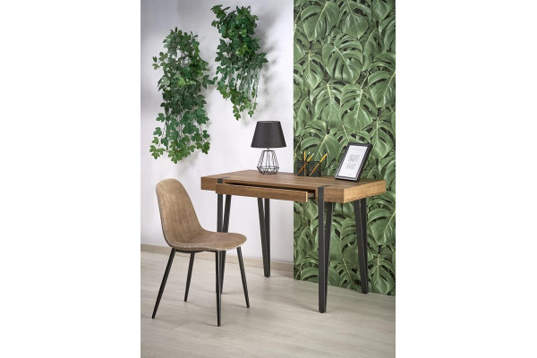 Стол компьютерный HALMAR B39 орех медовый/черный