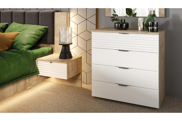 Комод Джулия (Крафт серый/белый глянец) фабрика Империал 