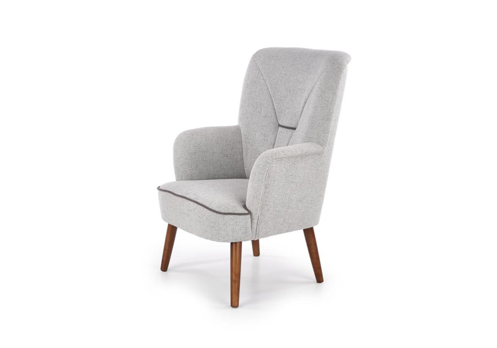 Кресло Halmar BISHOP (светло-серый/орех)
