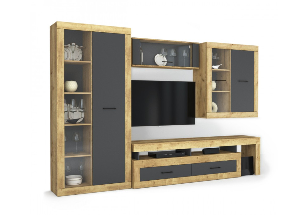 Гостиная Loft 2 (Дуб золотой/Антрацит)  фабрика Интерлиния  