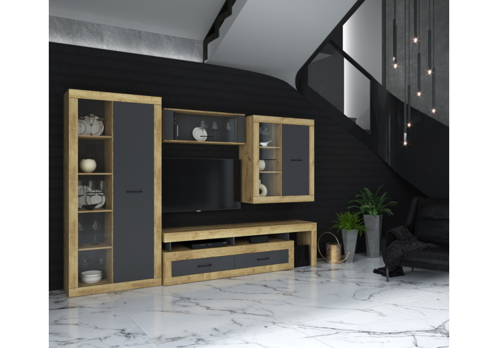 Гостиная Loft 2 (Дуб золотой/Антрацит)  фабрика Интерлиния  