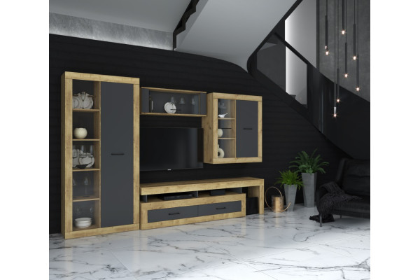 Гостиная Loft 2 (Дуб золотой/Антрацит)  фабрика Интерлиния  