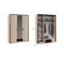 Шкаф 3-ех дверный  Эшли  (Венге/сонома)  фабрика Империал 