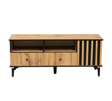 ТВ-тумба 51.06  Либерти  (дуб вотан/черный/профиль дуб вотан) Фабрика Олмеко