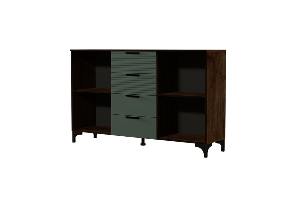 Комод  4 ящика, 2 двери Брента  (Таксус / Оливковый)  фабрика Браво Мебель