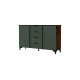 Комод  4 ящика, 2 двери Брента  (Таксус / Оливковый)  фабрика Браво Мебель