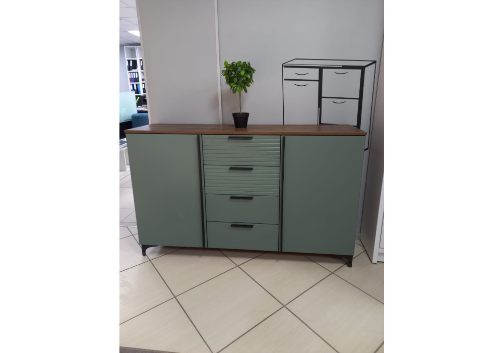 Комод  4 ящика, 2 двери Брента  (Таксус / Оливковый)  фабрика Браво Мебель