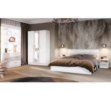 Модульная спальня Антария с 3-х дверным шкафом   (Белый жемчуг/ателье светлый )  фабрика Империал 