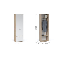 Распашной шкаф Виола (Сонома/белый)  фабрика Империал 