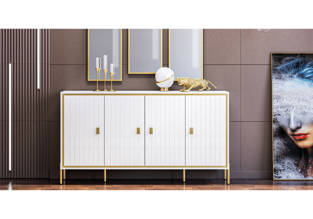 Гостиная МС ЛЮКСОР (Белый глянец/белый) Мебель-Неман