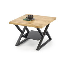 Стол журнальный HALMAR XENA KWADRAT натуральный дуб/черный, 60/60/45
