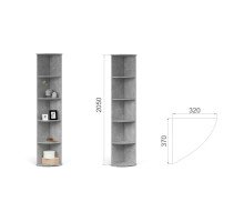 Стеллаж угловой Виола  (Ателье светлый/белый)  фабрика Империал 