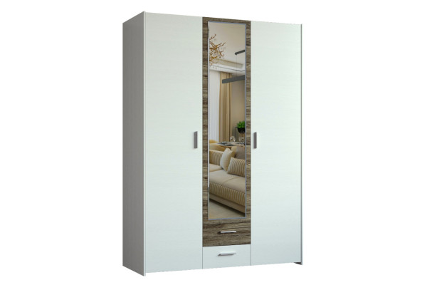 Шкаф 3-х дверный Венеция (Бодега белый/Ясень орландо) фабрика Евва