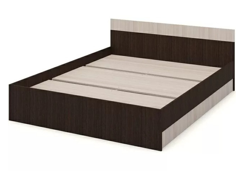Кровать Алена 160 с основанием ( Венге/дуб молочный) фабрика Империал 
