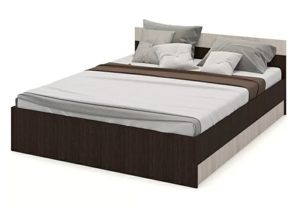 Кровать Алена 160 с основанием ( Венге/дуб молочный) фабрика Империал 