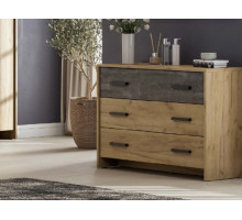 Комод NN Мебель МСП 1 3 ящика (Дуб Золотой/Камень Темный)