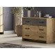 Комод NN Мебель МСП 1 3 ящика (Дуб Золотой/Камень Темный)