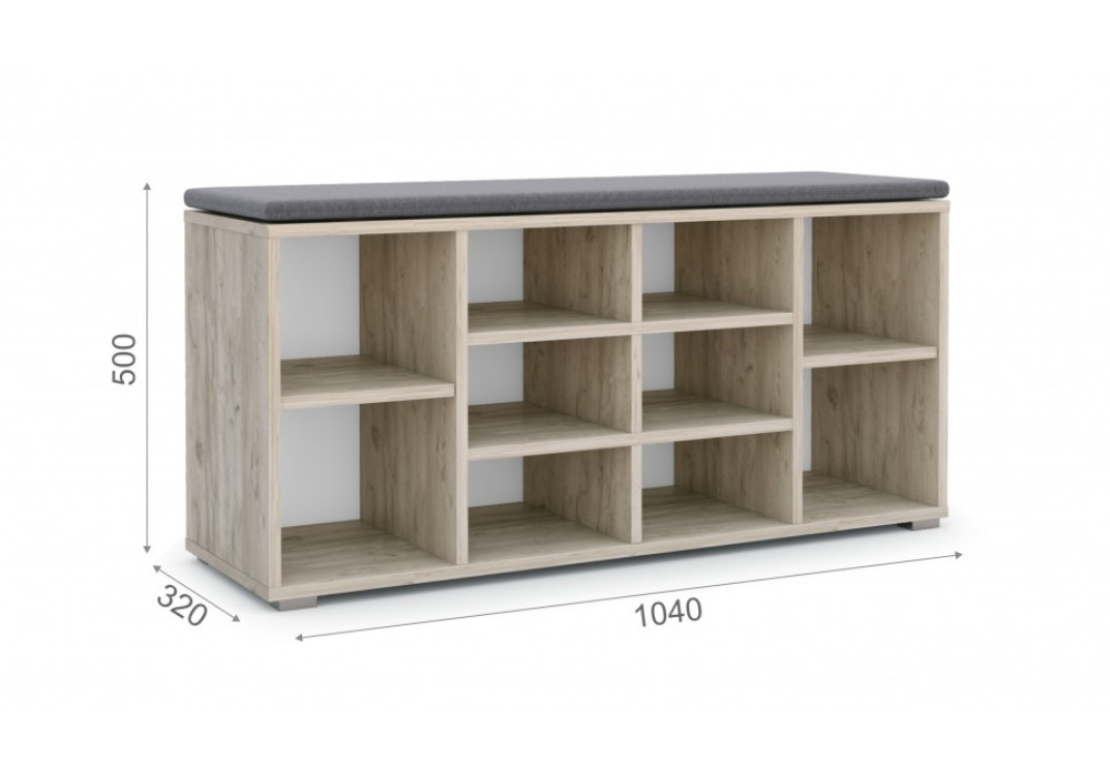 Тумба для обуви Аризона Дуб крафт серый (грей) фабрика Империал