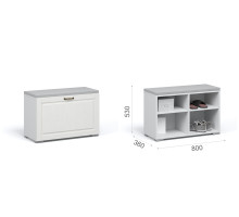 Прихожая Лацио Тумба для обуви 80 ручка бронза  (Белый/белое дерево)  фабрика Империал 