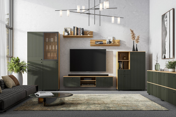Гостиная Милан  SV-МЕБЕЛЬ (дуб золотой/олива софт)