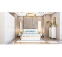 Спальня МС ЛЮКСОР (Белый глянец/белый) Мебель-Неман