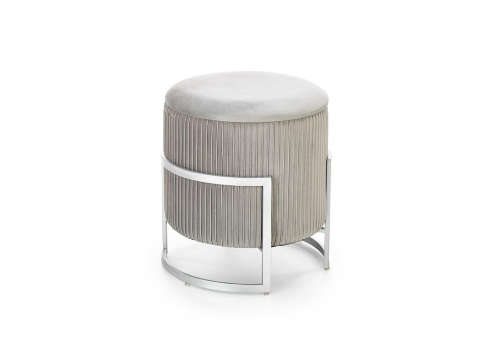 Пуф HALMAR CRICKET (светло-серый/хром)