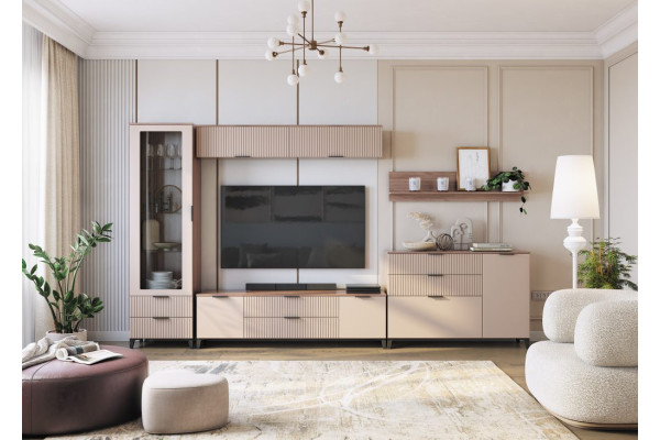 Модульная гостиная Тоскана (Дуб Табачный/Бисквит)  фабрика МЛК