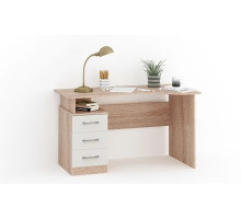 Стол Гарвард эргономик 130 3ящ правый (Дуб сонома/белый)  фабрика Империал 